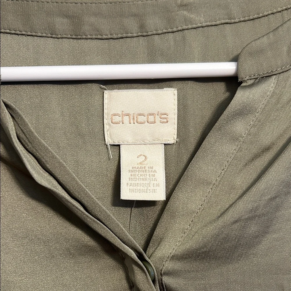 NWT Chico's Olive Tunic with Lace Hem Size 12 - Picture 2 of 7